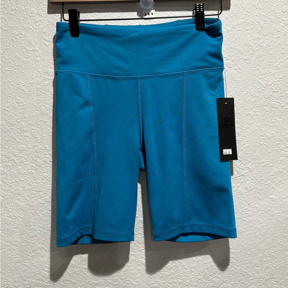 Mono B - Size‎ Small - Blue Biker Short/Spandex- NWT
